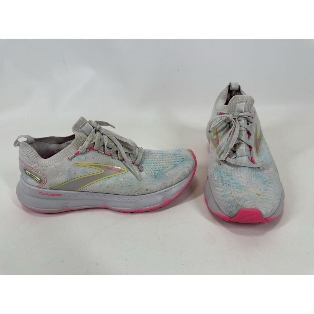 Brooks Womens Glycerin 20‎ Gray Pink Running Shoes Size 9 B